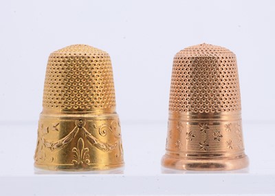 Lot 406 - 2 Gold Thimbles