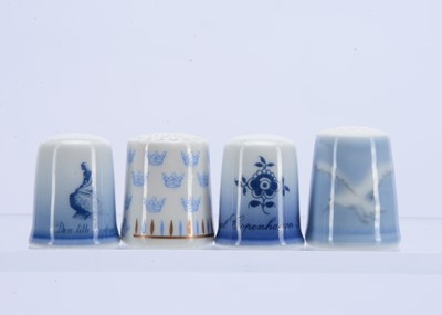 Lot 411 - Four Scandinavian porcelain thimbles