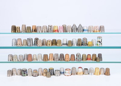 Lot 412 - A large collection of metal thimbles