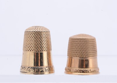 Lot 420 - Two Gold thimbles