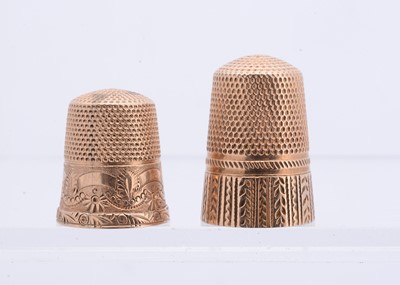 Lot 422 - Two Gold thimbles