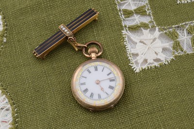 Lot 505 - An early 20th Century continental 14K cased lady's fob watch