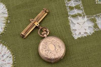 Lot 505 - An early 20th Century continental 14K cased lady's fob watch