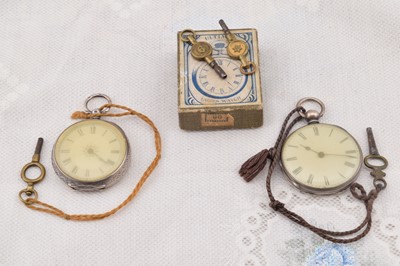 Lot 507 - Two late 19th Century continental open faced fob watches