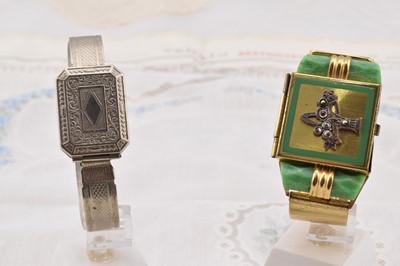 Lot 512 - Two art deco lady's wrist compacts