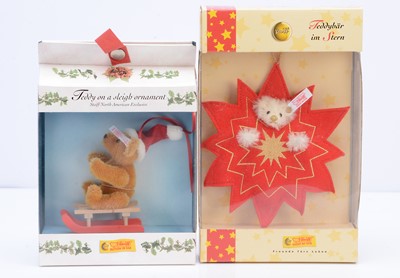 Lot 9 - A Steiff limited edition Teddy on a sleigh ornament