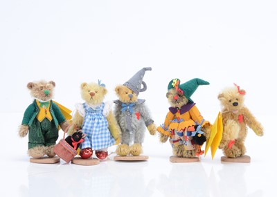 Lot 66 - A set of limited edition The Wizard OZ teddy bear characters by Deb Canham