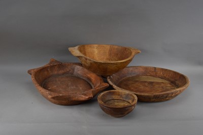 Lot 185 - Four 19th century and later treen bowls