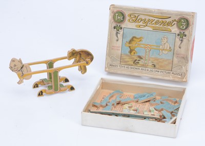 Lot 159 - A rare D H & Co The Toyzenet No.3 Jig-saw and balancing toy, circa 1910