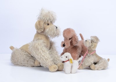 Lot 189 - Four Steiff Poodle soft toys