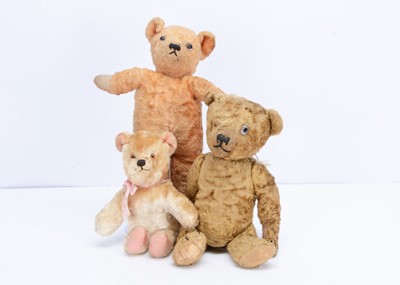 Lot 211 - Three artificial silk plush teddy bears