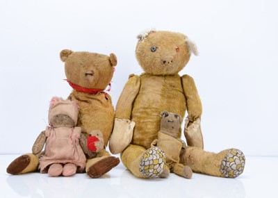 Lot 214 - Three 1920/30s German teddy bears for restoration