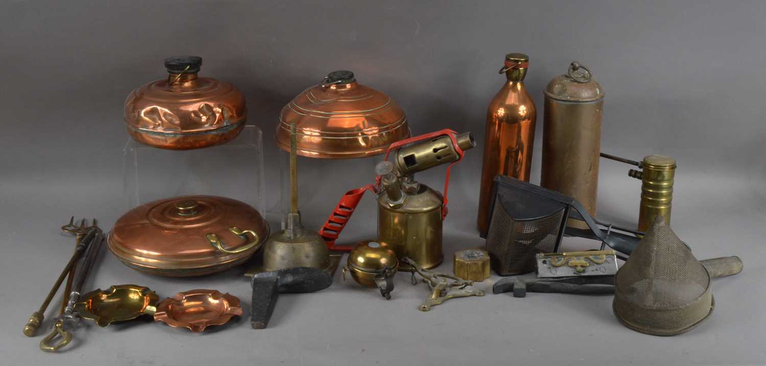 Lot 197 - An assorted collection of antique household items ad  tools