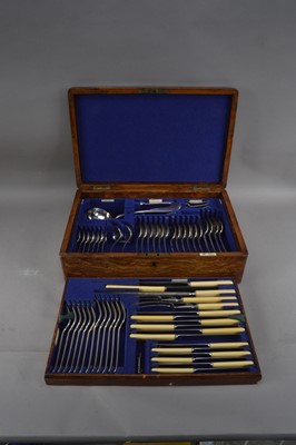 Lot 201 - A canteen of Walker & Hall silver plated and stainless steel cutlery