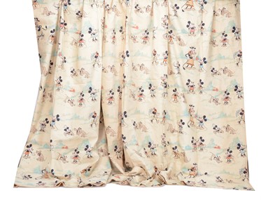 Lot 309 - A rare pair of early Walt Disney printed curtains