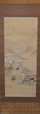 Lot 217 - A late Meiji period Japanese hanging scroll