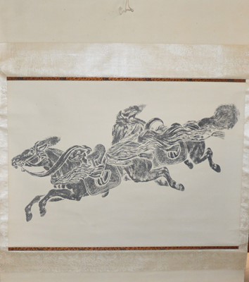 Lot 218 - Two Japanese rolled late 20th century prints