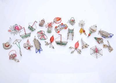 Lot 401 - Twenty five Czech glass bead Christmas decorations