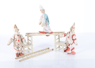 Lot 427 - Three Schoenhut Humpty Dumpty Circus white faced clowns