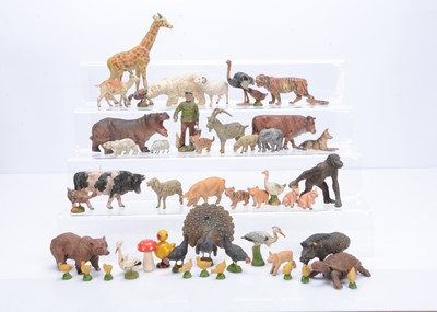 Lot 435 - A quantity of Elastolin type zoo and farm animals