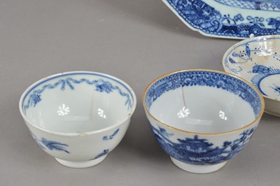 Lot 228 - A 19th century Chinese export willow pattern meat platter