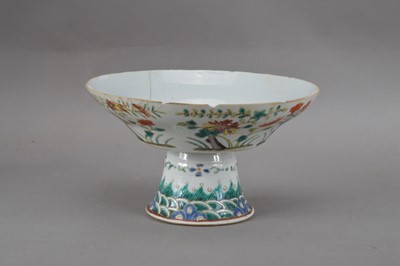 Lot 230 - A cracked and repaired Chinese footed bowl/small comport