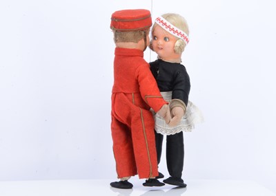 Lot 525 - A rare Dean’s Rag Book Co Waitress and Bellhop Dancing Dolls