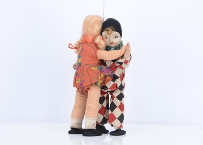 Lot 535 - A Dean’s Rag Book Co Pierrot and Pierrette Dancing Dolls