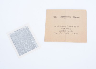 Lot 539 - A Queen Mary’s Dolls’ House replica The Times