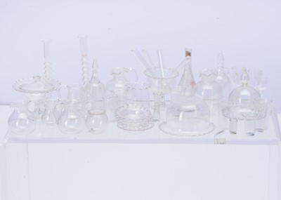 Lot 580 - Clear glass dolls’ house items