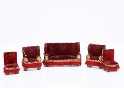 Lot 610 - German dolls’ house upholstery set