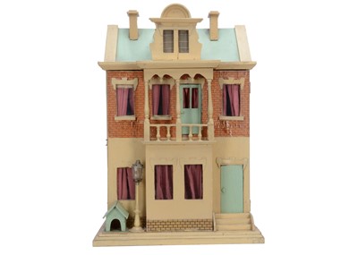 Lot 611 - A Moritz Gottschalck blue roofed dolls’ house