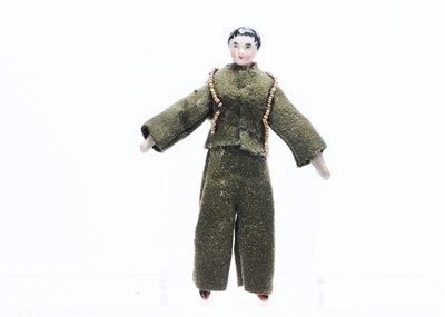 Lot 635 - A 19th century Kestner china shoulder-head boy doll with jointed wooden body