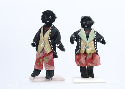 Lot 636 - Sam and Sue, two hand-sticthed black dolls