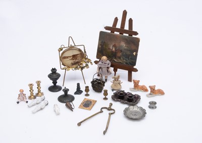 Lot 657 - Dolls’ house dolls and chattels