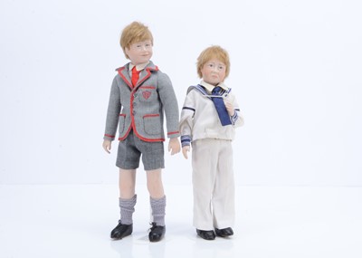 Lot 701 - Prince Harry and Prince William artist dolls