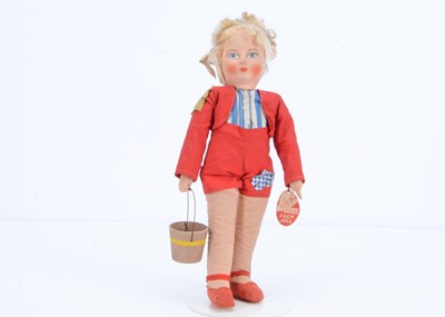 Lot 727 - A Chad Valley Jack from Emile Littler’s Jack & Jill pantomime cloth doll, 1930s