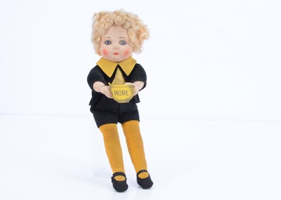 Lot 729 - A rare Chad Valley Dicken’s Oliver theatre doll, 1920s