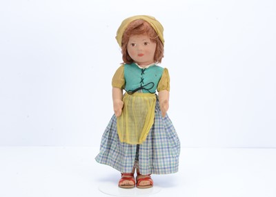 Lot 750 - A Chad Valley country girl doll, late 1930s