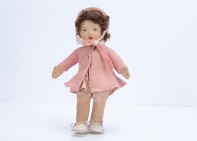 Lot 754 - A small Chad Valley Princess Elizabeth doll, late 1930s