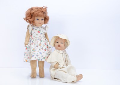 Lot 758 - Two 1930s Chad Valley dolls