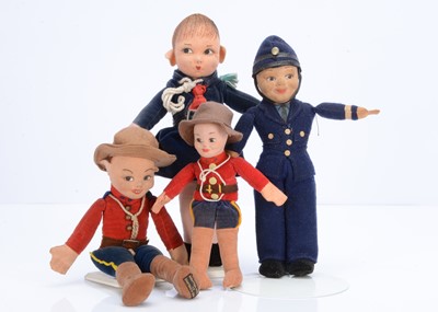 Lot 777 - Four Norah Wellings dolls in uniforms