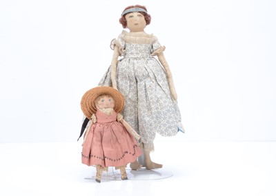 Lot 810 - Two home-made cloth dolls