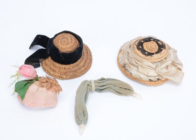 Lot 832 - Three small dolls’ hats