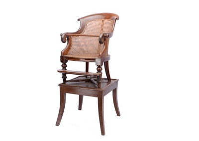 Lot 836 - A 19th century mahogany child’s highchair