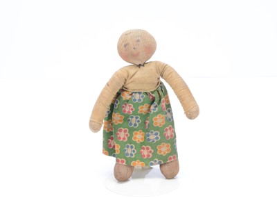 Lot 856 - A home-made stockinette doll believed to be made in the Theresienstadt concentration camp during WW2