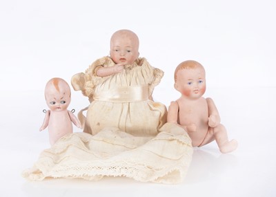 Lot 867 - Two small German all-bisque baby dolls