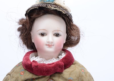 Lot 924 - A pressed bisque  Smiling Bru swivel head fashion doll