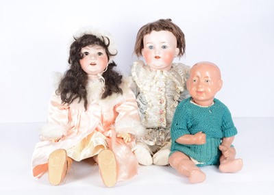 Lot 933 - Two bisque headed dolls