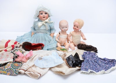 Lot 960 - Three bisque headed baby dolls